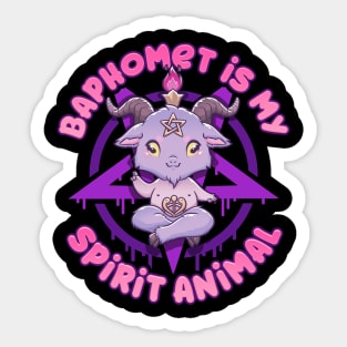 Baphomet Is My Spirit Animal I Cute Satanic Goat print Sticker